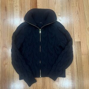 Talbots  Black Cable Knit Cardigan